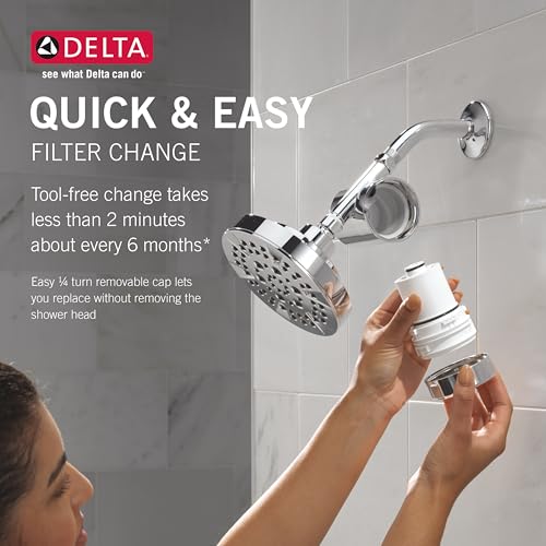 Image of Delta Faucet Clarifi Shower Filter Replacement Cartridge I Hard Water Softener I Overhead Shower Filter I Wall Mount Showerhead I For Borewell /Tanker Water I 7RC100