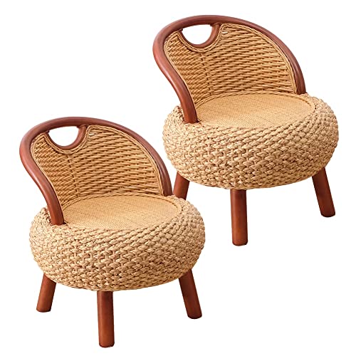 Tabouret ottoman en rotin tressé à la main, l'esprit de nature et de sérénité chez vous