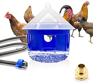 GIFANK Automatic Chicken Waterer Float Controlled Poultry Waterer Dispenser with Hose Attachment Plastic Water Bowl Kit Poultry Automatic Drinking Accessories for Chicks,Duck,Goose,Turkey