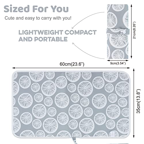 Tdiapers Baby Changing Pad, Portable Baby Changing Pad Waterproof Reusable, Travel Changing Mat For Newborn Baby(Grey Lemon) #TOP3