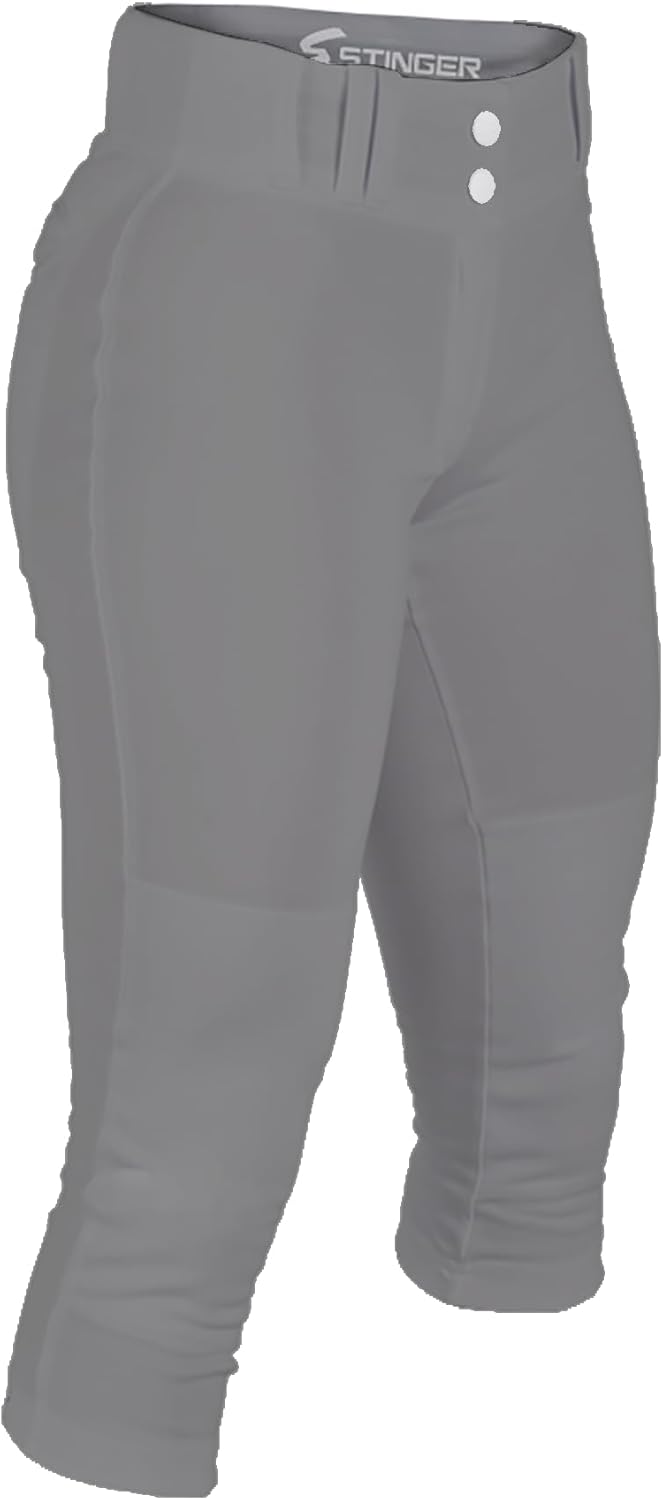 Stinger Sports Youth Girl's Premium Fastpitch Softball Pants, Grey, Girl's Large