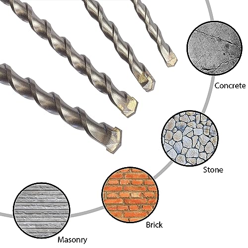 FF ERA 1/2 Inch x 12 Inch SDS Plus Rotary Hammer Drill Bit – U-Flute - Masonry Drill Bits with Carbide Tipped for Brick, Stone, Concrete (1/2'' x 12'') by FF ERA - Used condition - Image 4