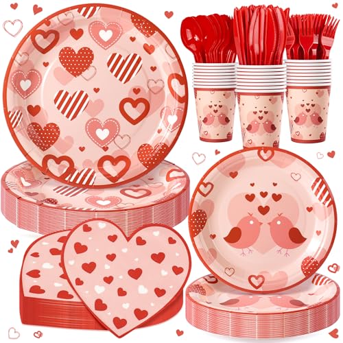 168PCS Red Love Heart Party Supplies for...