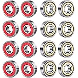 BESTZY 20 Pack 608 ZZ Kugellager 608RS ABEC 9 Metall Double Shielded Miniatur Rillenkugellager reibungsfreie für Skateboard, Roller, Inline Skates und Fidget Spinner Speilzeug (8mm x 22mm x 7mm)