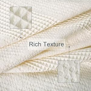 YINFUNG Waffle Euro Sham Covers Cotton Textured Cream Off White Boho 26×26 Set of 2 Ivory Euro Pillow Covers Quilted Tassel Waffle Weave European Sham Large Decorative Pillowcase for Sofa Bed Square