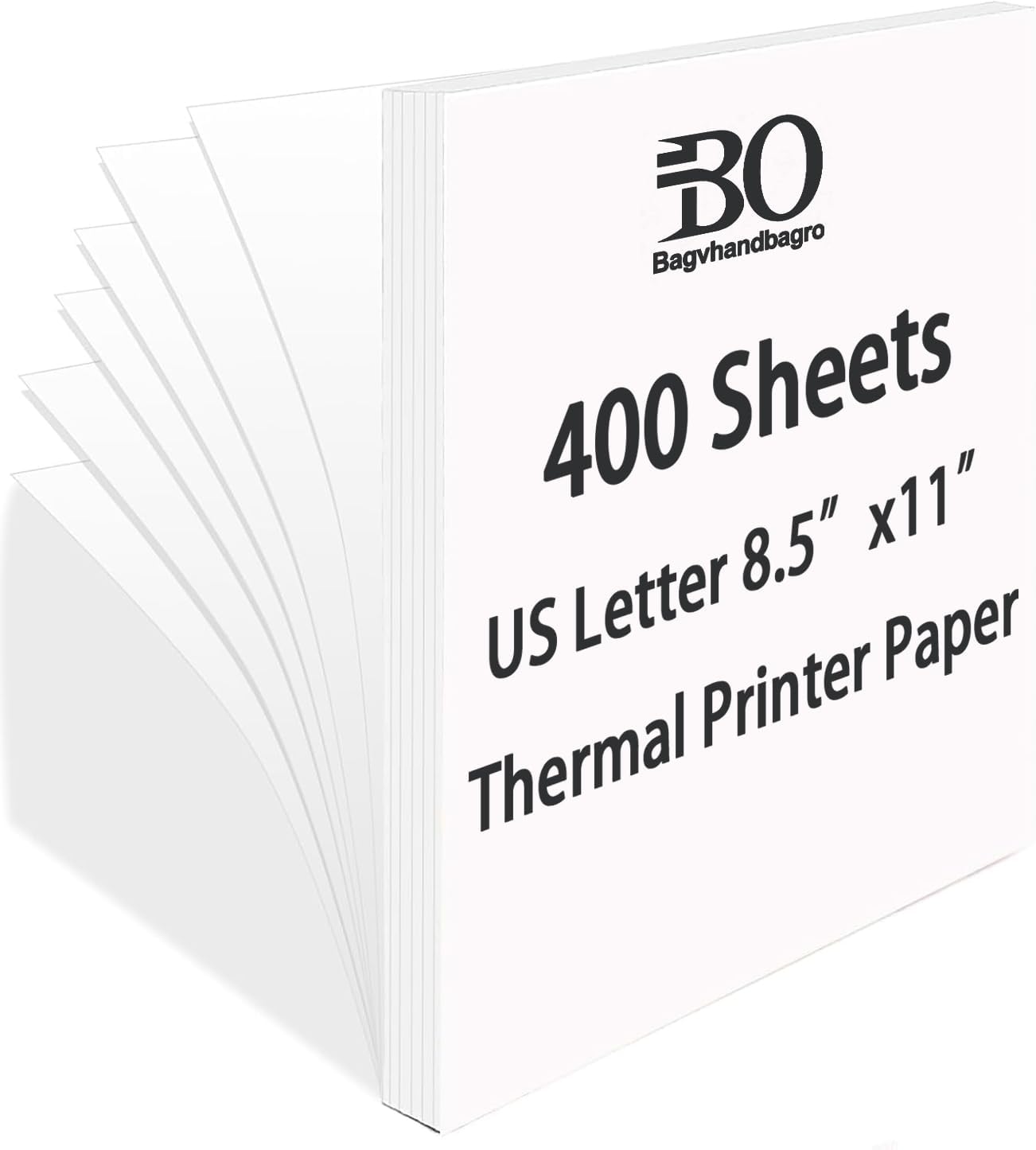 400 Sheets Thermal Printer Paper 8.5 x 11 Inches, Single US Letter Size Office Paper Products for N80/ A28U/ PD-A4 Portable Printer, Inkless and Wireless Printers, Advanced Value Set.