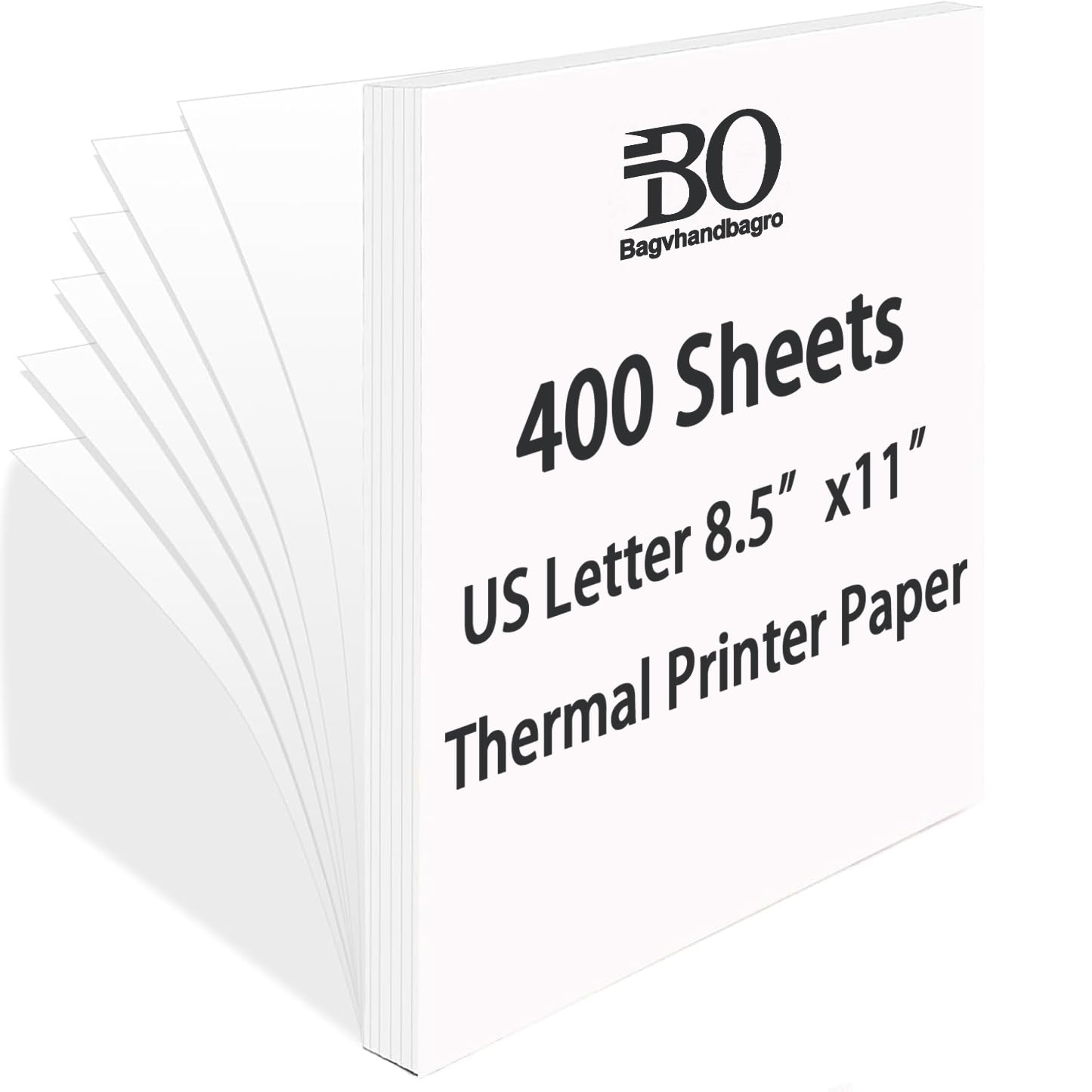 Thermal Paper 8.5 x 11 Inches for Thermal Printe, 400 Sheets, BPA-Free