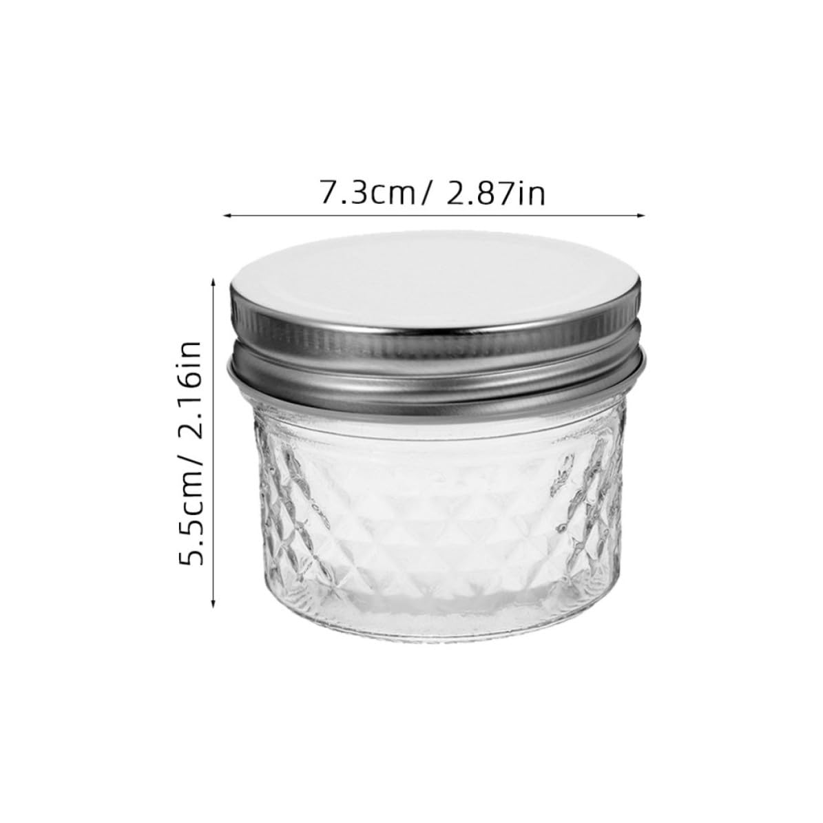ibasenice 120ml Marmeladenbehälter aus Glas und Weißblech Einfach zu Reinigen und Nachzufüllen 1 Satz Transparente Spender für Kuchenladen und Heimküche
