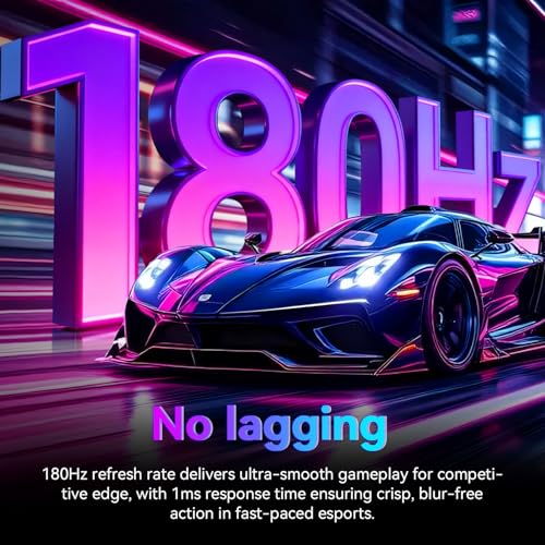 Image of 24 inch QHD 180Hz IPS Gaming Monitor,1ms FreeSync,100%sRGB,95%DCI-P3,DP1.4,VESA | 1440P 2K HDMI 2.0 Stereo Speakers Eye Saver Mode Competitive-grade refresh for play for Xbox PS5 Switch gaming office