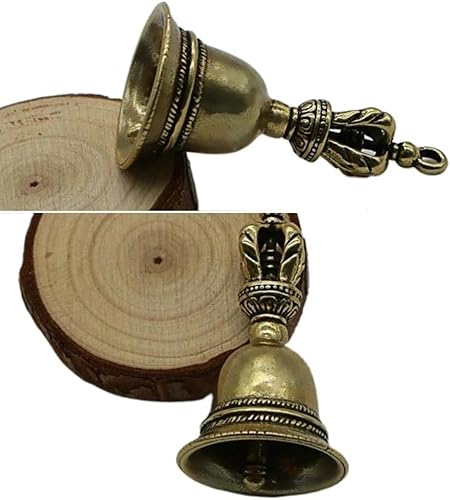 Miniatura 4 de Campana subduing de demonio, dijes de campana de cobre de latón antiguo fundido, campana de Feng Shui para decoración de manualidades (círculo