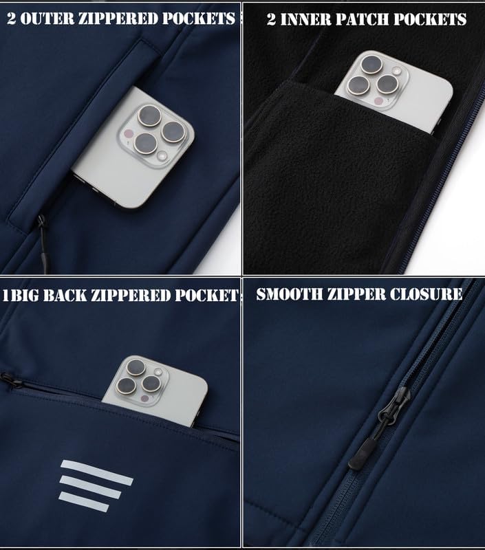 GGleaf Women's Hooded Softshell Vest Fleece Lined Windproof Zip Up Sleeveless Jacket Lightweight Coat for Running - Image 5