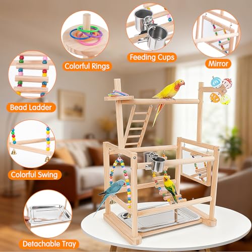 image for Chuiendi Bird Playground, Parrot Playground Bird Perch Stand 3 Layer B