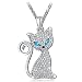 Qianse *Kitty Molly* Crystals Cat Pendant Necklace, Elegant and eye-catching Women Fashion Jewelry