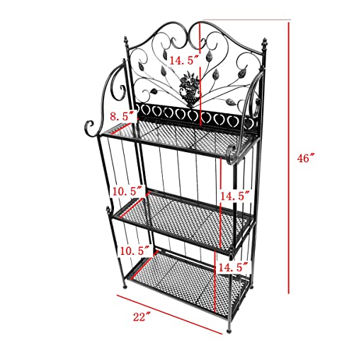 22-In W X 10.5-In D X 46-In H Black Foldable Indoor/Outdoor Rectangular Steel Plant Stand (1-Pcs) #TOP2