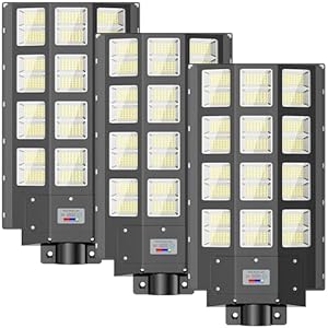 Solar Street Light 3200W,Solar Street Lights Outdoor Waterproof, 240000LM 8000K Solar Powered Street Light,Dusk to Dawn,with Motion Sensor,LED Wide Angle Lamp (3, 3200W)