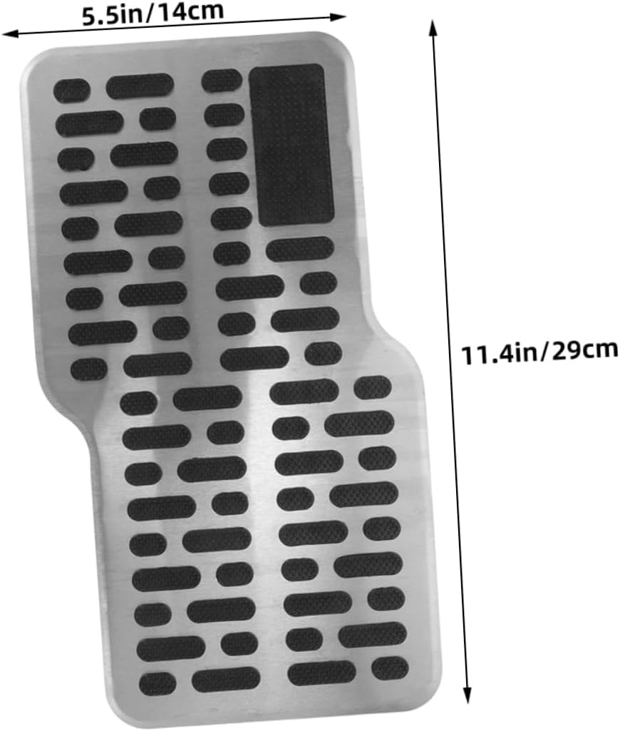 Alipis 2pcs Accelerator Pedal Pad Car Brake Pad Stainless Steel Material Stylish Easy to Install