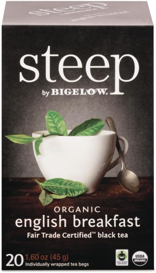 steep by Bigelow Organic English Breakfast Tea, 20 Count Box