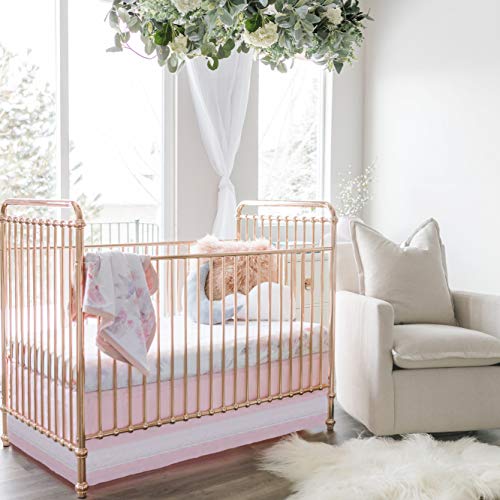 Image of Oilo Crib Sheet, Breathable 100% Turkish Cotton Fitted Jersey, 300 Thread Count, Machine Wash, Fits Standard Crib (28 inch x 52 inch x 6 inch), Toddler Bedding, Girl, Boy, & Neutral Nursery Design, Prim Floral