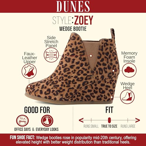 Image of Dunes Women's Zoey Wedge Bootie, Soft Vegan Suede, Easy Slip-On Design, Memory Foam, Wide Widths Available