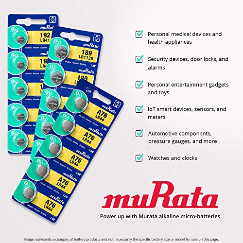 Baterías Murata LR41 1.55V Alcalinas Paquete 5 Unidades miniatura 3