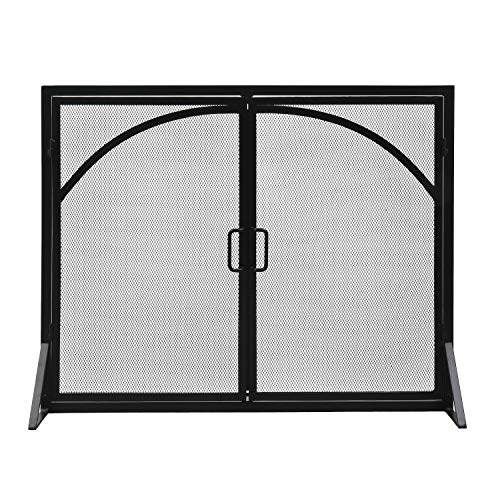 Minuteman International X800280 Arch-Top Fireplace Screen with Classic Flat Doors
