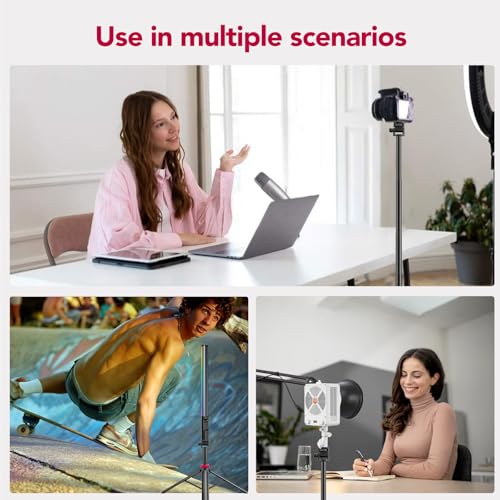Tripod Stand Aluminum 80 inch Extendable Portable Adjustable Light Stand with 1/4" Screw Camera Phone Tripod for for DSLR Camera, Ring Light, Video Rig,Up Load 2.2LBS — view 5