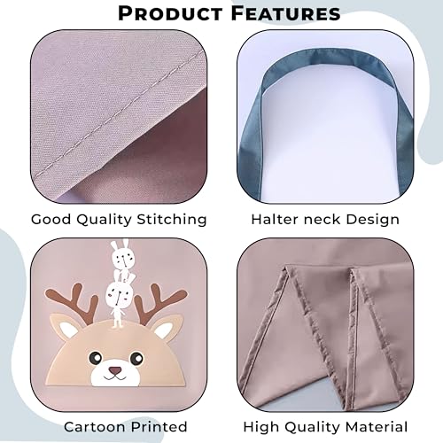 Image of Kraptick Kitchen Apron - Comfortable Cooking Waterproof Apron for Men and Women With Pocket and Side Coral Velvet for Wiping