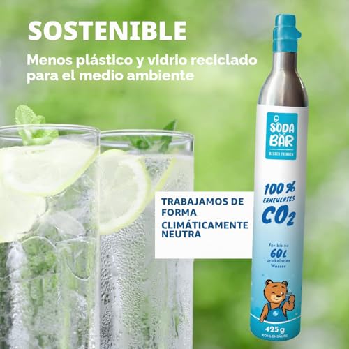 Miniatura 3 de Sodabär Cilindro De Co2 Para Grohe Blue Aarke Rehau Sodapop Brita Neo Blanco Dispositivos Unito 2 X 425 G 60 L Relleno Carbónico Premium De Linde