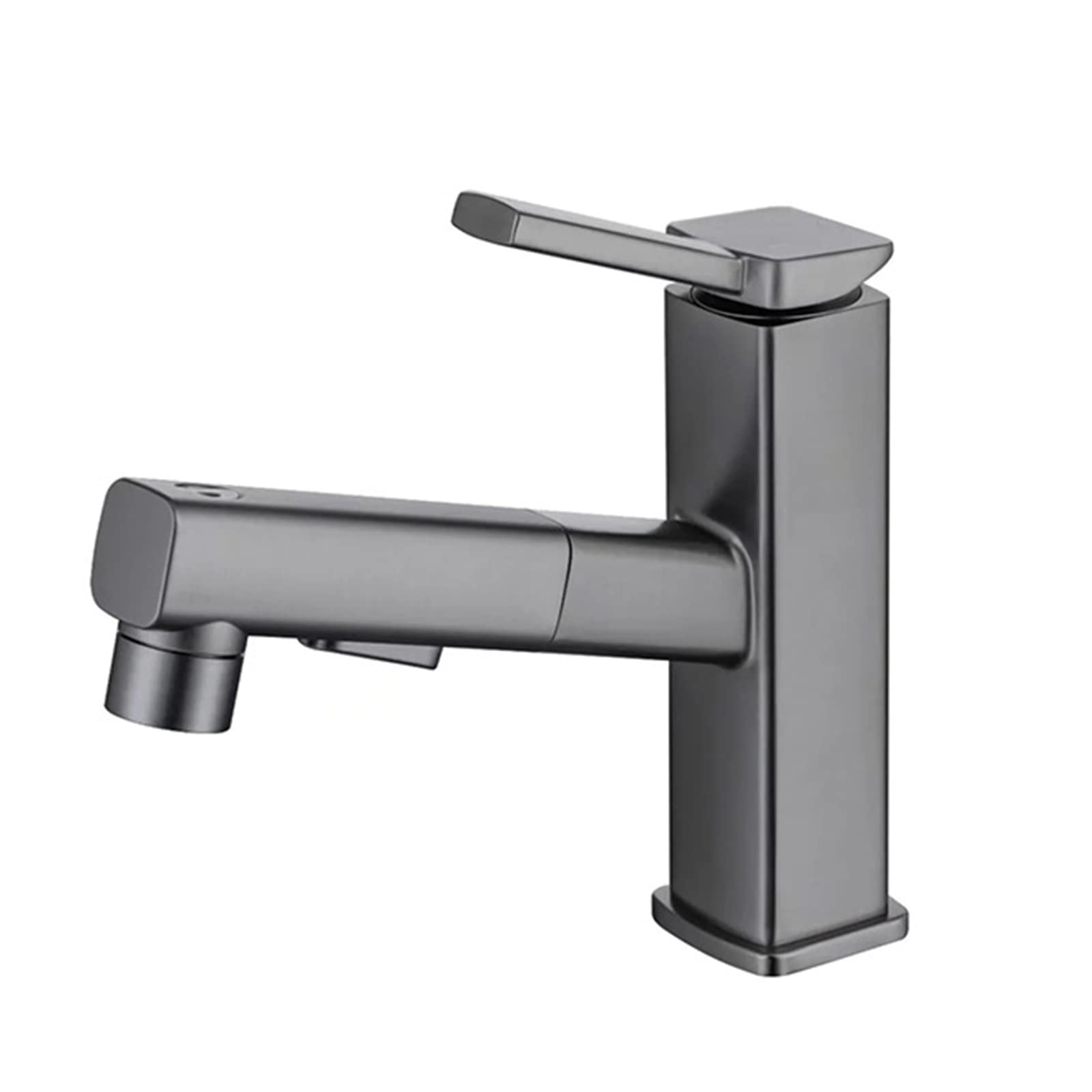 Mitigeur de lavabo extractible chromé avec douchette 3 fonctions pour salle de bain