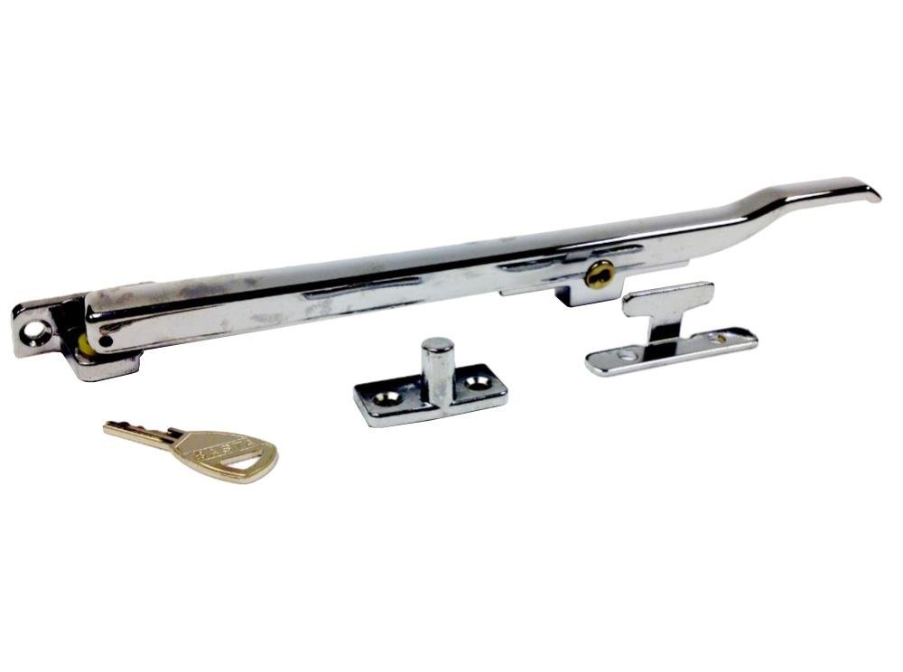 Genovese Basta / Shaw Replacement Wooden Window Handle Locking Casement Stay Arm 10" (Polished Chrome)