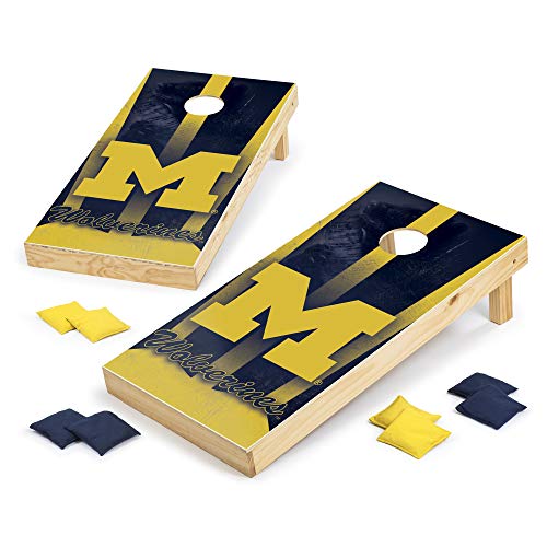 Wild Sports NCAA Cornhole Outdoor Game Set, Wild Design, 2' x 4' Foot - Tournament Series, X-Large, Multi (XLS1C-MICH)