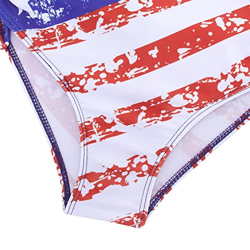 Image of BFUSTYLE Girls One Piece Swimsuit Cute Striped Bathing Suit Hawaii Swimwear 6-17 Years