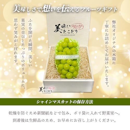美味いとこどり シャインマスカット 木箱入り 1房 約550g~650g の商品画像 3
