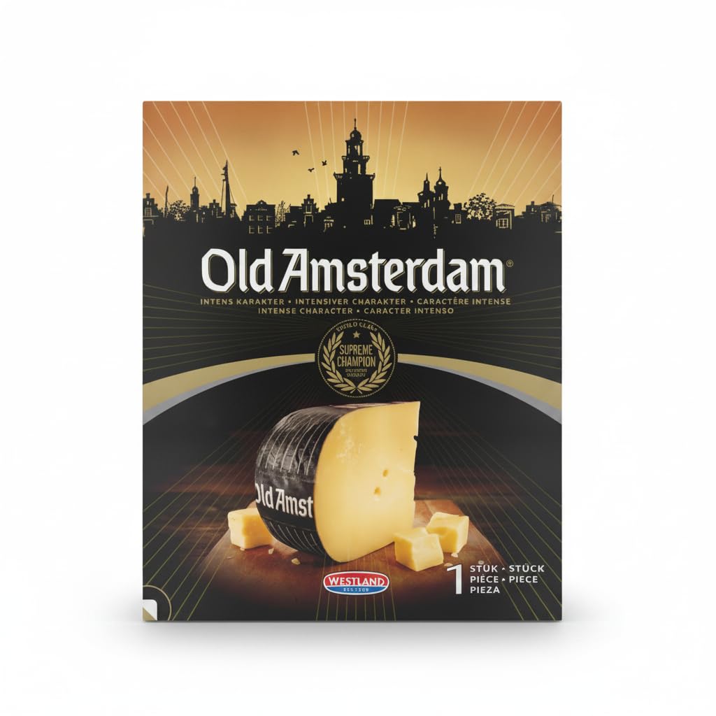 Queso Viejo de Carácter Intenso - Cuña de 500g - Queso Holandés Curado sin Lactosa y Vegetariano - Sabor Maduro y Galardonado - Receta Tradicional Westland desde 1936 - NEXU