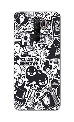 Image of Printed Hard Back Cover Case for Mi Redmi 9 Prime Back Cover (Mixed Cartoon) -702