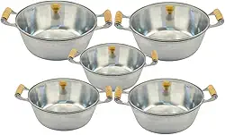 Jogo de Panelas Kit 5 Peças Polido Tampa Vidro Alumínio Fundido Batido Grosso