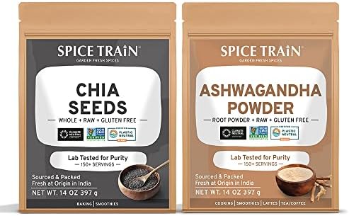 SPICE TRAIN, Chia Seeds (397g) + Ashwagandha Powder(397g)