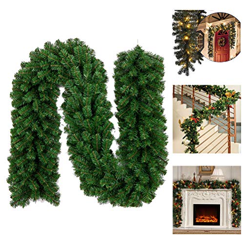 Puomue Guirlanda de Natal de 270 cm, guirlanda de pinheiro artificial faça-você-mesmo, guirlanda de