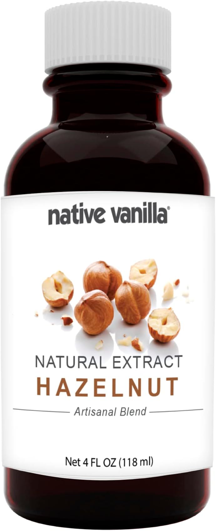 Native Vanilla - Pure Hazelnut Flavor - 4 Fl Oz - Pure Flavors and Extracts - Perfect for Cooking, Baking, and Dessert Crafting