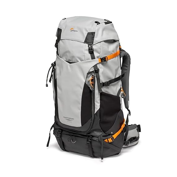Lowepro PhotoSport PRO BP 70L, Backpack for Reflex and Mirrorless Cameras, Front and Rear Access, Removable Camera Insert, Accessory Straps, Size: S/M, Colour Dark/Light Gray, Grey, Medium, Classic