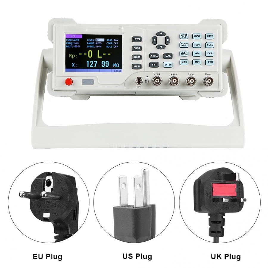 Digital LCR Meter Benchtop LCR Bridge Inductance Resistance Capacitance Tester with Excitation Source Frequency 10 Points 100Hz 120Hz 200Hz 400Hz 800Hz 1kHz 2kHz 4kHz 8kHz 10kHz