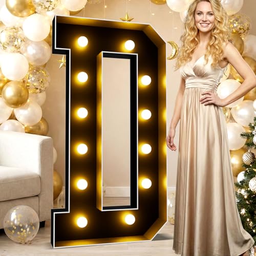 Ledido 4FT Marquee Light Up Letters D, Black Marquee Letters for Party