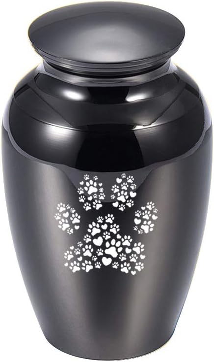 weikui Small Aluminum Alloy Urn for Ashes Pet Mini Keepsake Cremation Case Mini Urn for Ashes Aluminum Alloy Keepsake Urns Ashes Holder (Black 45X70MM)