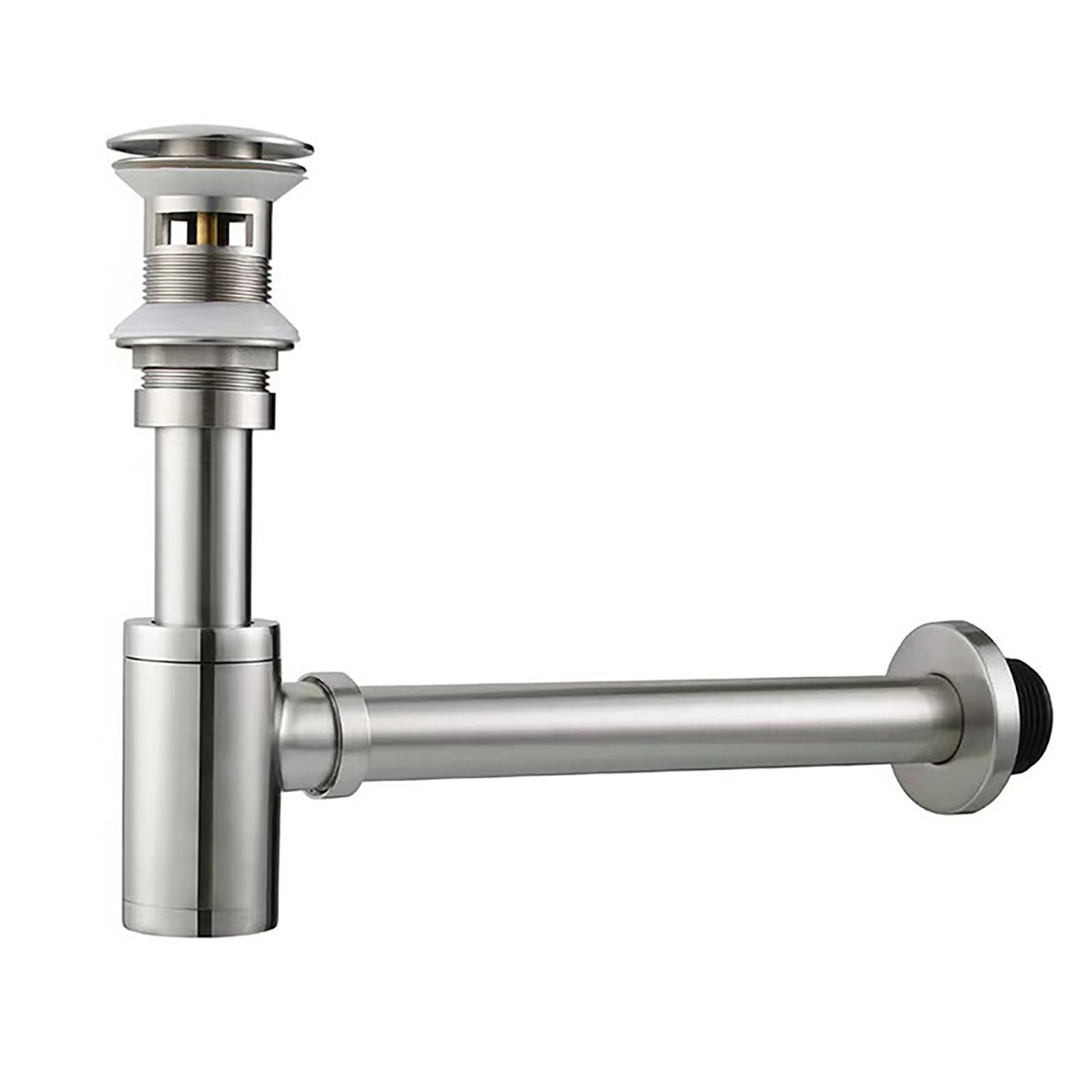 Siphon Waschbecken mit Pop Up Ablaufventil und Überlauf,Reinigungsöffnung,Geruchsdichte,Ablauf Garnitur Siphon Küchenspüle 1 1/4 Zoll