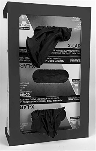 Wall Mounted Triple Capacity Disposable Glove Box Holder/Dispenser. 18 Gauge Steel, Black