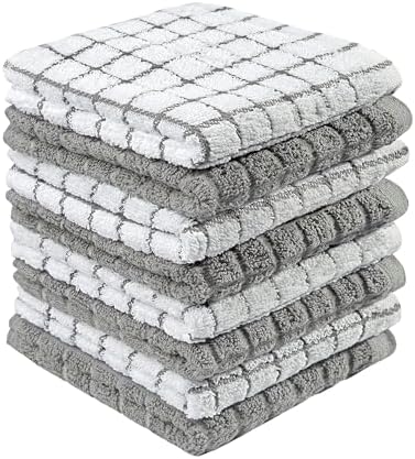 Bumble Dish Cloths (8 Pack) - 100% Cotton Dish Rags & Kitchen Washcloths for Washing Dishes | 12