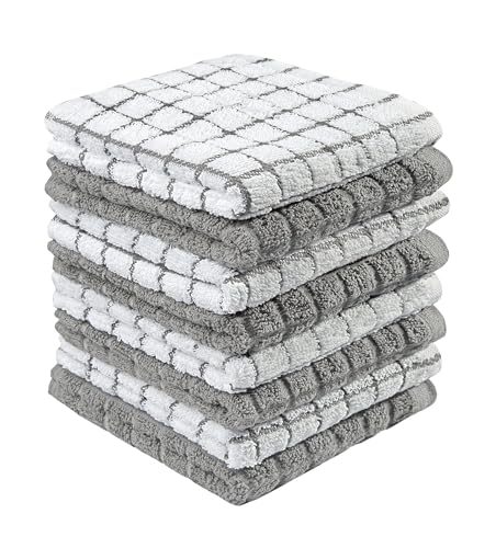 Comparison: Best Dishcloths For Washing Dishes 8 Bumble Dish Cloths (8 Pack) - 100% Cotton Dish Rags & Kitchen Washcloths for Washing Dishes | 12" x 12" | 405 GSM | Gray