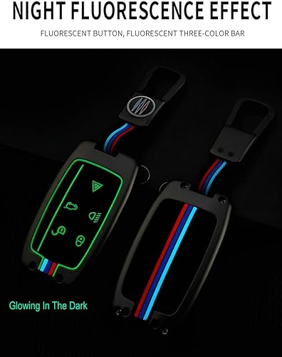 Miniatura 4 de YONUFI Funda de metal para llavero Land Rover, compatible con Range Rover Sport Discovery LR4 Evoque Velar (LRB-gris)