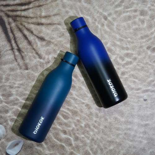 Image of BJPKPK Insulated Water Bottles, 18 oz Stainless Steel Metal Water Bottle with Strap, BPA Free Leak Proof Jugs, Mugs, Flasks, Reusable Thermal Flasks for Sports & Travel, Forest Green