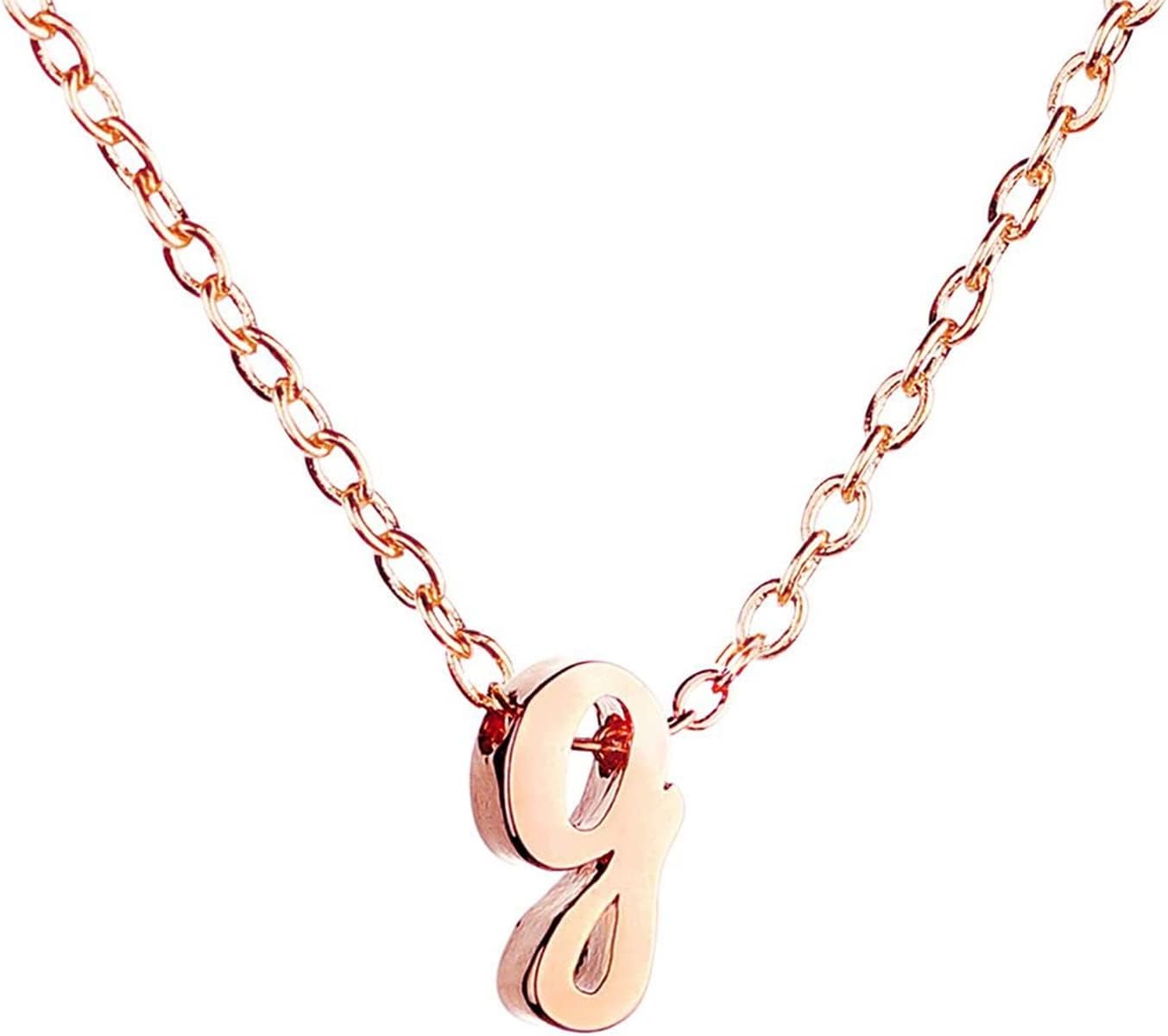 MignonandMignon Rose Gold Initial Necklace Initial Pendant Necklace Graduation Gift Personalized Necklace